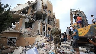 Destruction following Israeli strike on Barja in Lebanons Shouf mountains  AFP [upl. by Ahsaek]