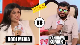 When Kanhaiya Kumar destroyed Anjana Om Kashyap on live show  Kanhaiya vs Godi Media  Savage [upl. by Fish134]