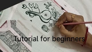 Easy Tutorial  Painting on panjabi  How to art painting howto tutorial [upl. by Esej]