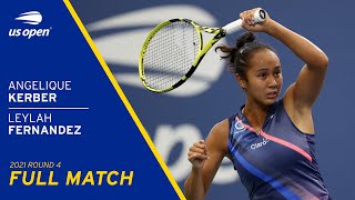 Leylah Fernandez vs Angelique Kerber Full Match  2021 US Open Round 4 [upl. by Oiludbo]