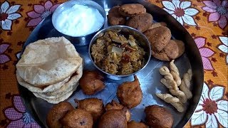 शीतला माता पूजन प्रसाद थाली  बसौड़ा पूजन प्रसाद की थाली  basoda thali recipe [upl. by Ardnued]