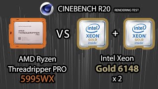 Threadripper PRO 5995WX vs Intel Xeon Gold 6148 x2 CINEBENCH RENDERING TEST [upl. by Tenay]