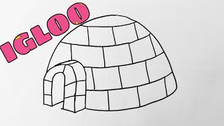 Easy way to draw An IGLOO  How to draw Easy Step by Step Drawings  DK Kids Drawing [upl. by Chow]