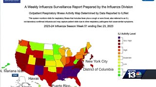 Alabama in highest flu cases category in country CDC map shows [upl. by Nedah]