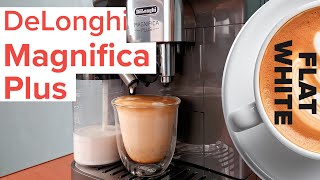 Delonghi Magnifica Plus Flat White Recipe with New ExtraShot Function [upl. by Cahra188]