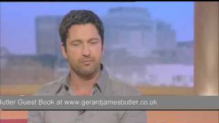 Gerard Butler interview on Kissing Jennifer aniston on GMTV The Bounty Hunter 2009 [upl. by Neggem]