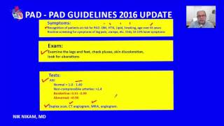 PAD GUIDELINES 2016 UPDATE by NIK NIKAM MD [upl. by Williamsen]