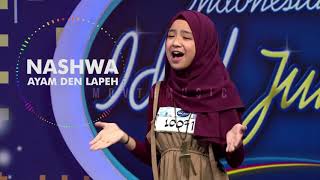 NASHWA  AYAM DEN LAPEH Ally Kasim  TOP 10 Indonesian Idol Junior 2018 Lirik [upl. by Ahsenar210]