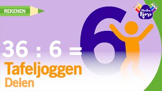 Meester Bjorn • tafeljoggen • tafel van 6 • delen [upl. by Esyned]