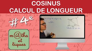 Calculer une longueur à laide du cosinus 1  Quatrième [upl. by Mirilla]