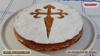 TARTA DE SANTIAGO DE ALMENDRAS SIN GLUTEN NI LACTOSA DELICIOSA con solo 5 ingredientes muy fácil [upl. by Clint87]