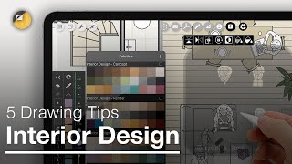 How to Draw 5 iPad Drawing Tips for Interior Design that will Change Your Life [upl. by Malkin709]