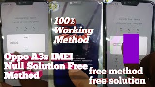 Oppo A3s CPH1853 IMEI Null Solution free 🆓 Method 💯 working [upl. by Ilka]