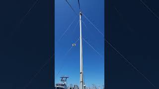 I climb the mast today to free a stuck sail car in the track sailing sailboat adrenalinerush [upl. by Eisinger]