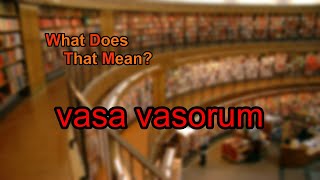 What does vasa vasorum mean [upl. by Dyanne]