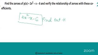 KREIS  SANKALP  10TH STD  POLYNOMIALS  S7 [upl. by Anailuy]