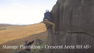 Stanage Plantation  Crescent Arete RightHand 6B [upl. by Akerdnahs]