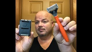 Head Shave wHarrys Razor amp RazoRock [upl. by Lipski]