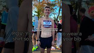 Running is hard Running with your bib safety pinned to your skin is next level nycmarathon [upl. by Nies]