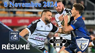 PRO D2 Résumé partie complète CA Brive vs Colomiers Rugby J10  Saison 20242025 [upl. by Ennovad]