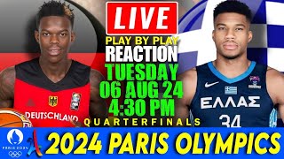 🔴LIVE Germany vs Greece Basketball Quarterfinals Play by Play Reaction  2024 Paris Olympics [upl. by Phonsa]