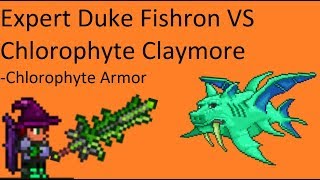 Terraria  Expert Duke Fishron VS Chlorophyte Claymore [upl. by Ledua]