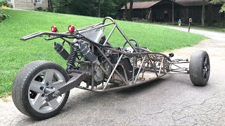 Home Built Reverse Trike Project Gets its Tire Change Finished CBR 600 [upl. by Bess802]