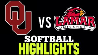 OU Sooners vs Lamar University College Softball 2024 [upl. by Atrebla]