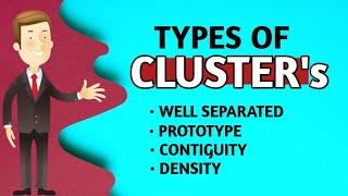 Types Of Clusters 📍 well separated  prototype  contiguity  density  HINDI  easy in 4 minutes [upl. by Rutra]