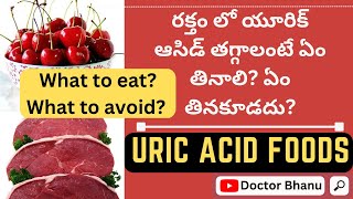 URIC ACID FOODS  What to eat What to avoid  DoctorBhanu  Learnwithme [upl. by Holms]