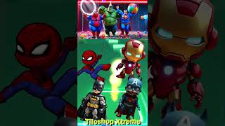 Team Avengers P7 Spiderman 🆚 Ironman 🆚 Batman 🆚 Captain America Coffin Dance coffindance tileshop [upl. by Aerdna]