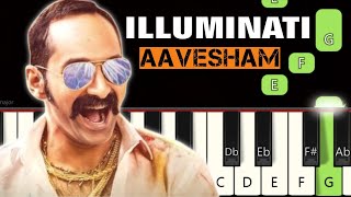 Illuminati 🔥  Piano tutorials  Piano Notes  Piano Online pianotimepass illuminatisong aavesham [upl. by Siuoleoj]