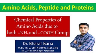 Chemical properties of amino acids due to both NH2 and COOH amino and carboxyl groups [upl. by Boff]