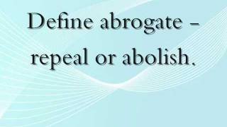 Define abrogate [upl. by Montfort]