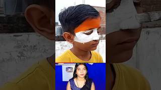 Indian flag painting on face  🇮🇳art  independence day face art  Happy independence day trending [upl. by Eslek192]