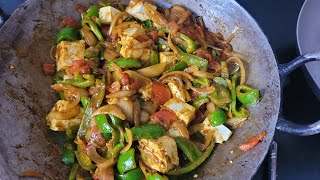 Shimla mirch paneer ki chinese style sabji Akankshajadaun1415 food recipe trending viralvideo [upl. by Sapers]