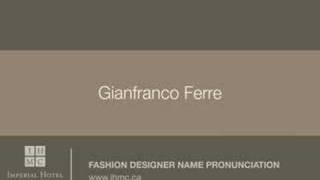 Gianfranco Ferre [upl. by Ilatan]