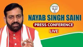 LIVE Haryana CM Nayab Singh Saini Addresses Press Conference  Assembly Election  Exit Polls BJP [upl. by Aime484]