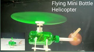 flying mini bottle helicopter with DC motor [upl. by Sulohcin]