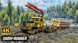 Edison Motors L500 Offroad Truck Towing a Logs on Mudding Road In SnowRunner Season 14 snowrunner [upl. by Jerome854]