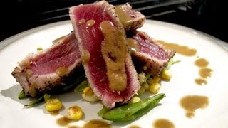 Seared Black Pepper Tuna Steak [upl. by Atteuqahc]