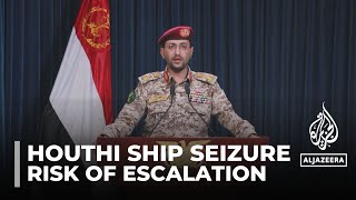 Yemens Houthis release video reportedly showing hijacking of Israeli cargo ship [upl. by Kipton]