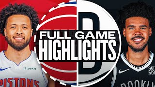 PISTONS at NETS  FULL GAME HIGHLIGHTS  November 3 2024 [upl. by Brost779]