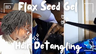 HAIR DETANGLING WITH FLAX SEED GEL  NATURAL HAIR [upl. by Armanda481]