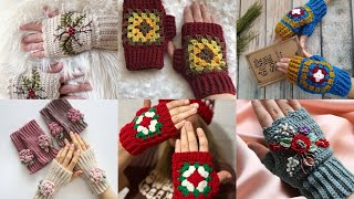 Super Amazing Crochet Fingerless Gloves Patterns for women 😍  Crochet fingerless gloves collection [upl. by Llemar532]