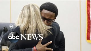 Botham Jean’s brother reacts to courtroom hug response l ABC News [upl. by Glassco]