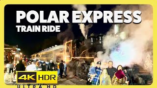 Polar Express Train Ride Hot Chocolate Song Christmas RailTown Jamestown w Santa Claus Steam Train [upl. by Ojok654]