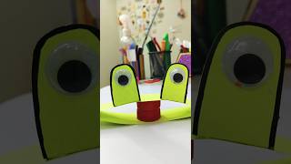 cute frog 🐸 using paper sheet and bottle capkids activity craft video amazingcraft diy shorts [upl. by Dammahum]