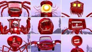 Monster Battle HOUSE HEAD LIGHTHOUSE BUS EATER TRAIN EATER CAR EATER SIREN HEAD GMOD [upl. by Kimball]