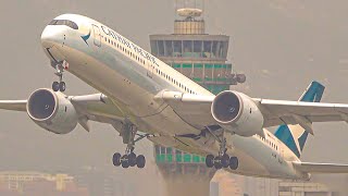 1 HR TERRIFIC HONG KONG Airport Plane Spotting  B747 B777 A330 A350 B787 B737 A320 A319 [upl. by Wyler]